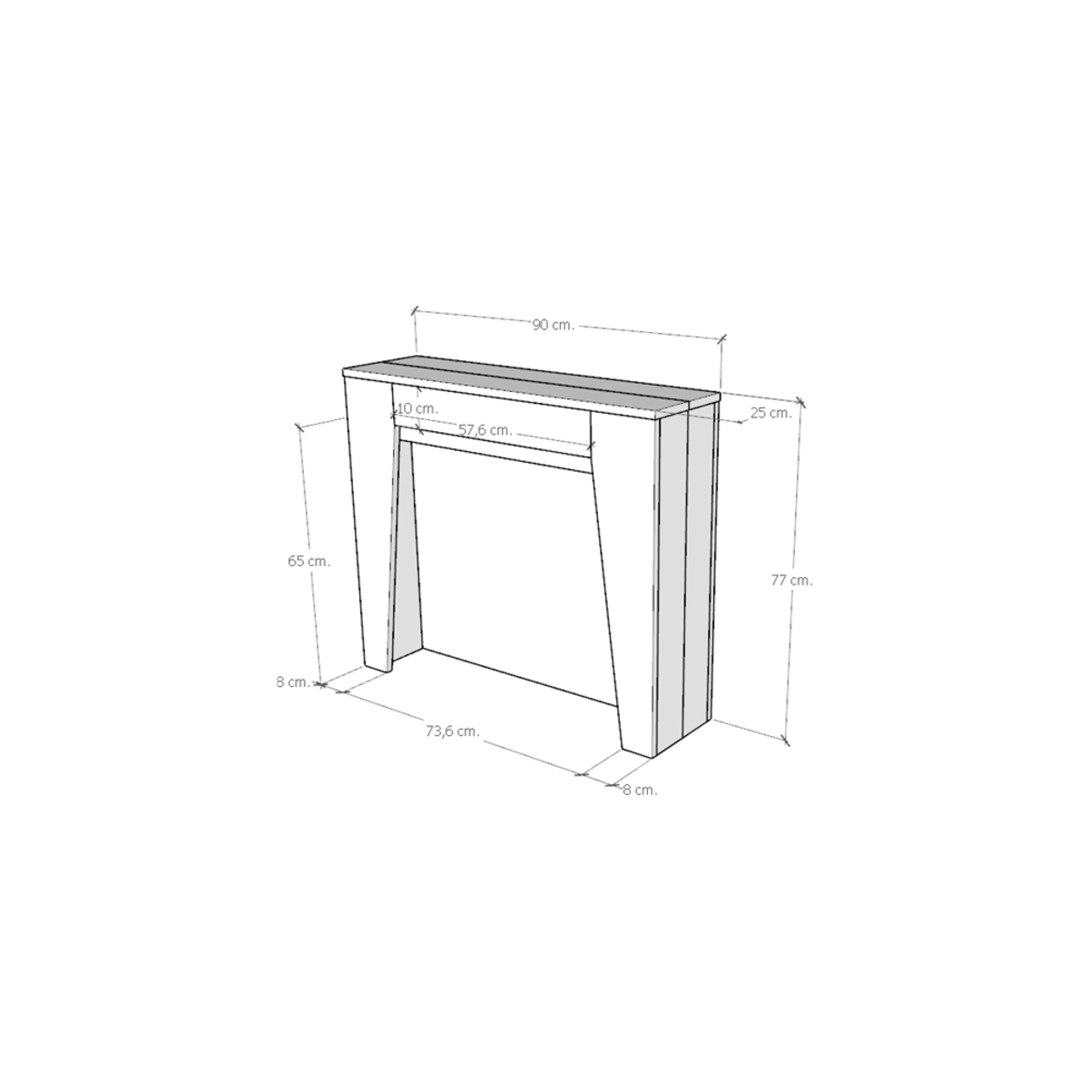 Anea Modern Minimalist Extendable Console Table 90x25-211 — 4