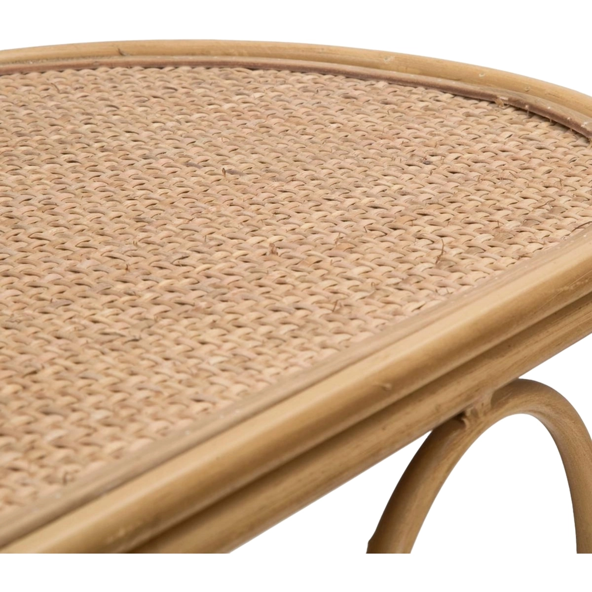 Samui Boho Chic Hallway Console Table in Metal and Rattan — 9