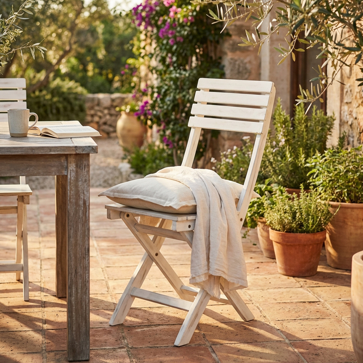 Cosma Dalila Wooden Folding Garden Chair without Armrests — 2