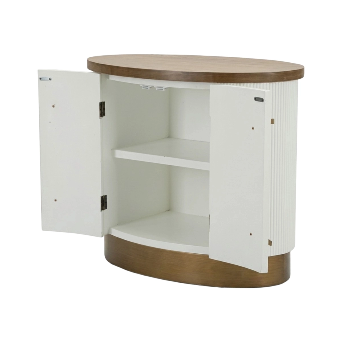 Tolosa Mauro Ferretti 2-Door Oval Sideboard in Wood and Metal — 4
