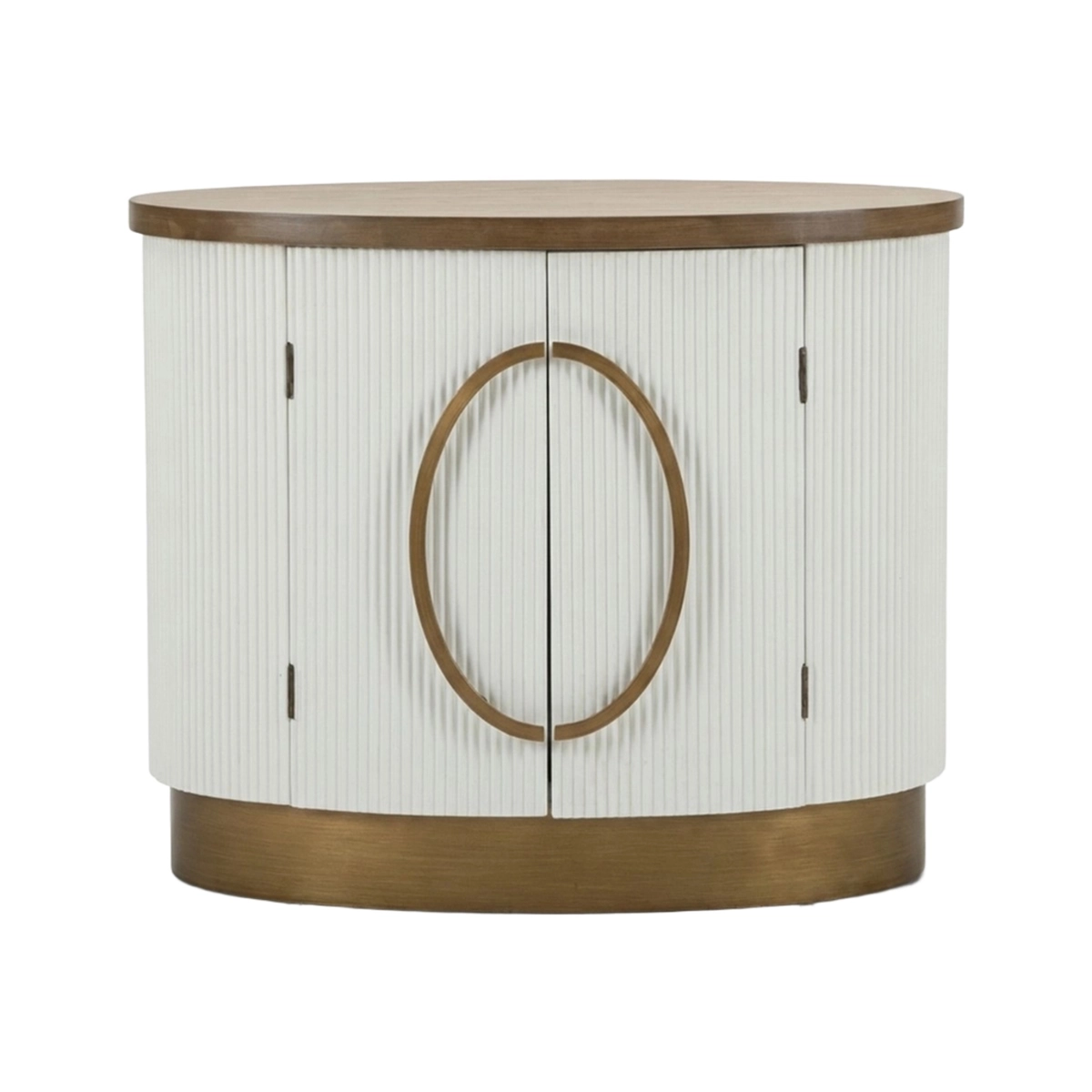 Tolosa Mauro Ferretti 2-Door Oval Sideboard in Wood and Metal — 5
