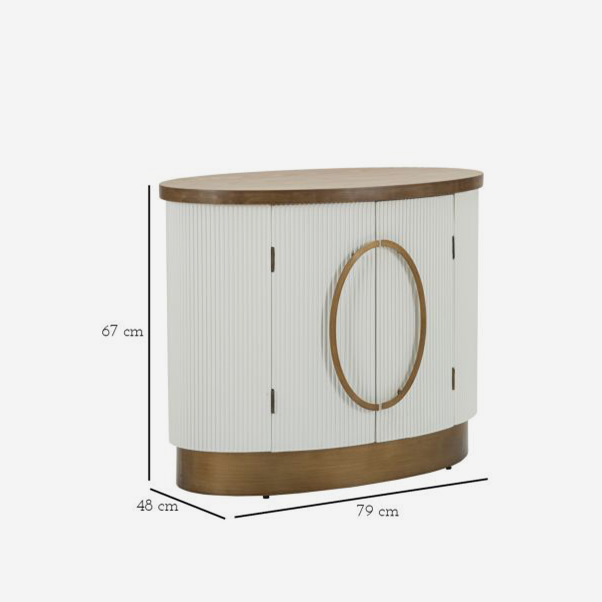 Tolosa Mauro Ferretti 2-Door Oval Sideboard in Wood and Metal — 3
