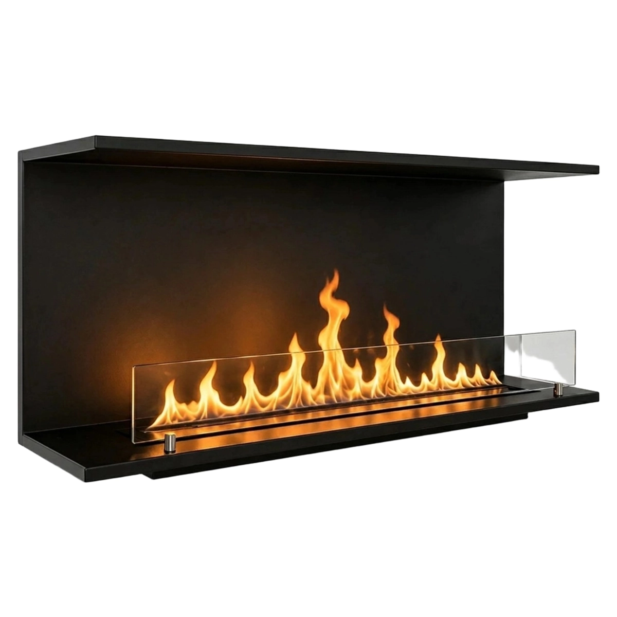 3-Sided Built-in Bioethanol Fireplace Divina Fire Giove120 120cm — 3