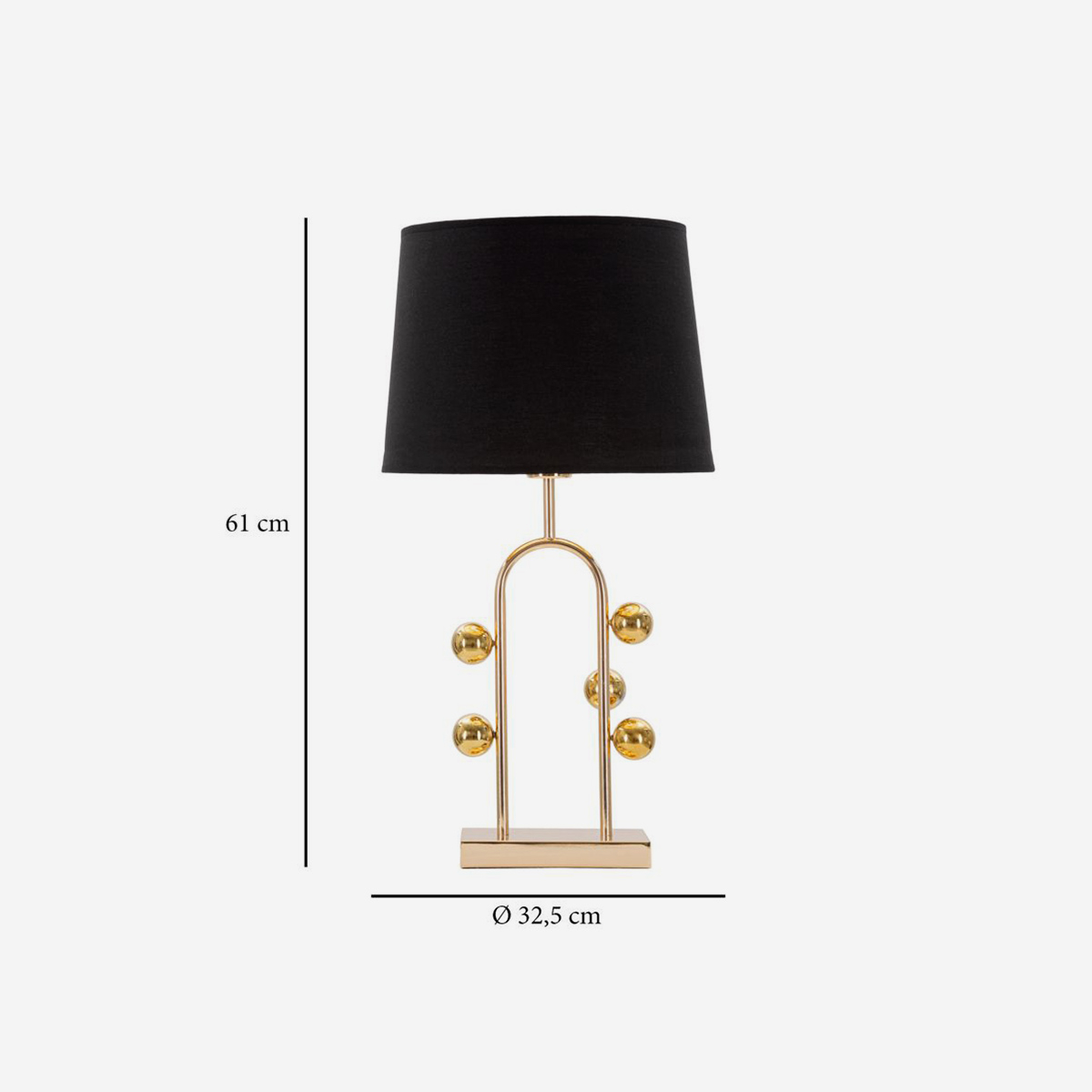 Bubble Table Lamp in Metal and Fabric with Spheres — 3