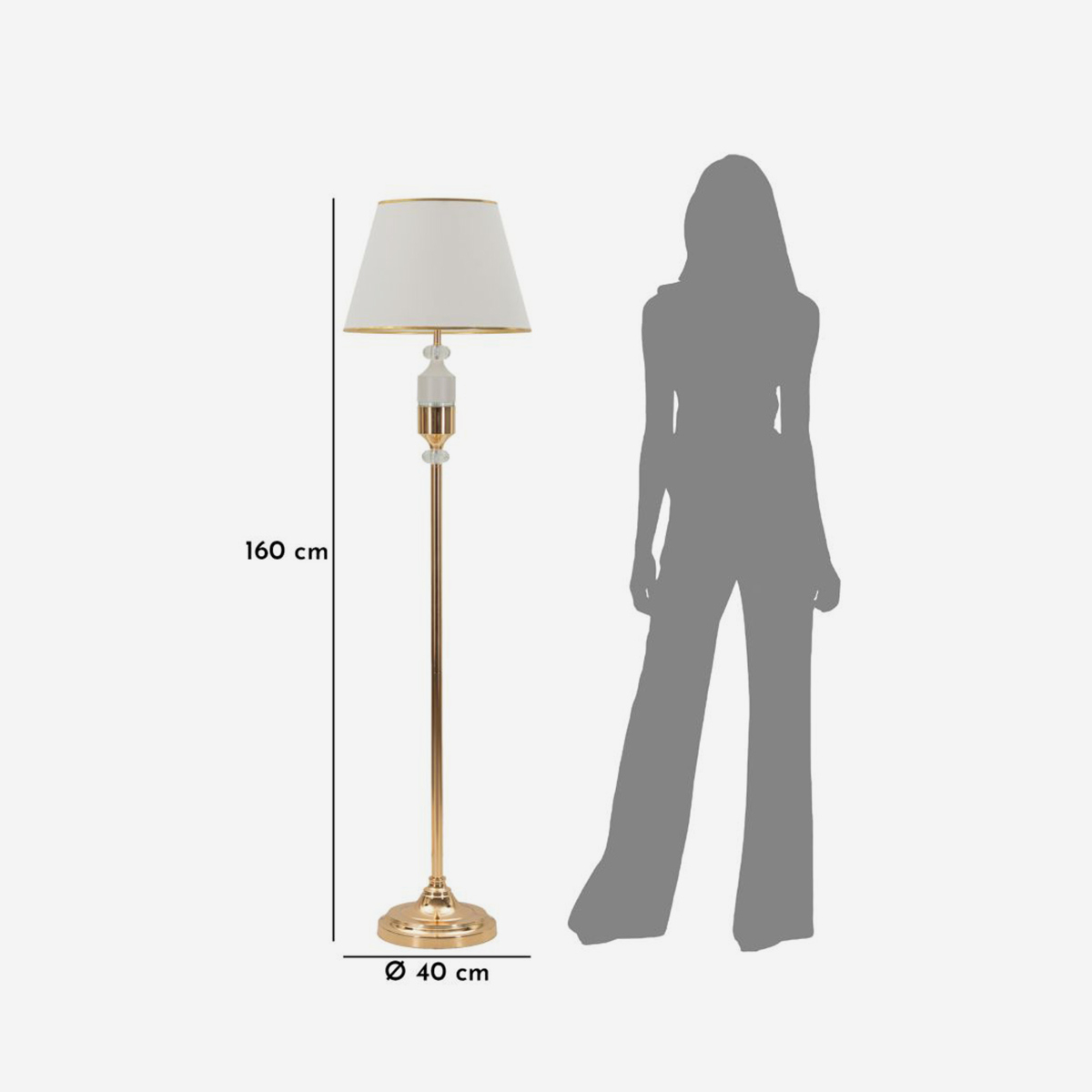 Gipsy Classic Floor Lamp in Iron with Tessuto Shade — 3
