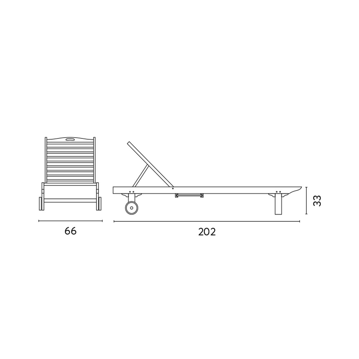 Carloforte Teak Wood Garden Sun Lounger with Wheels and Tray Kedels — 5