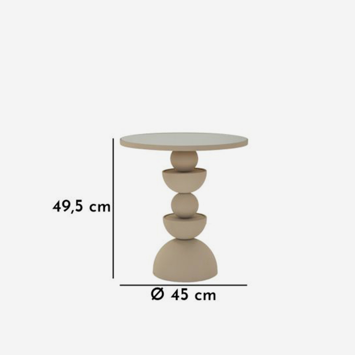 Round Mirrored Side Table with Sculptural Base Dune 50 — 3