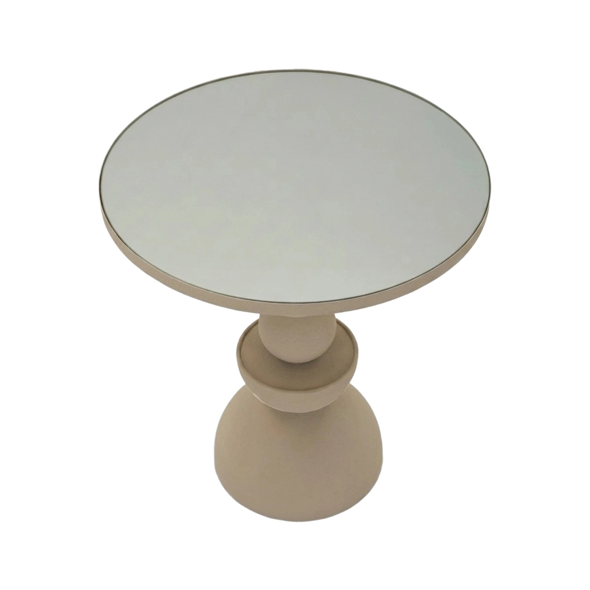 Round Mirrored Side Table with Sculptural Base Dune 50 — 4