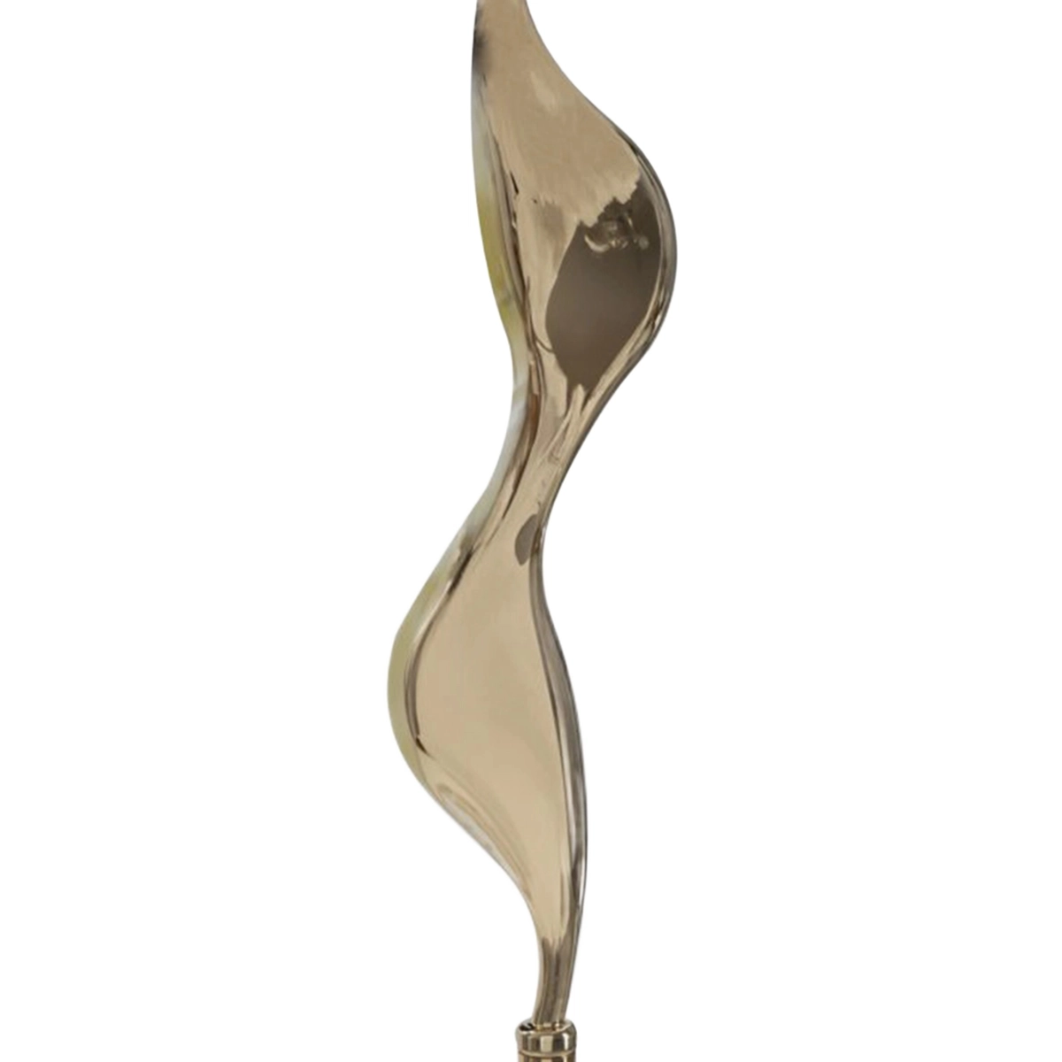 Slim Metal Floor Lamp with Feather Lampshade — 3