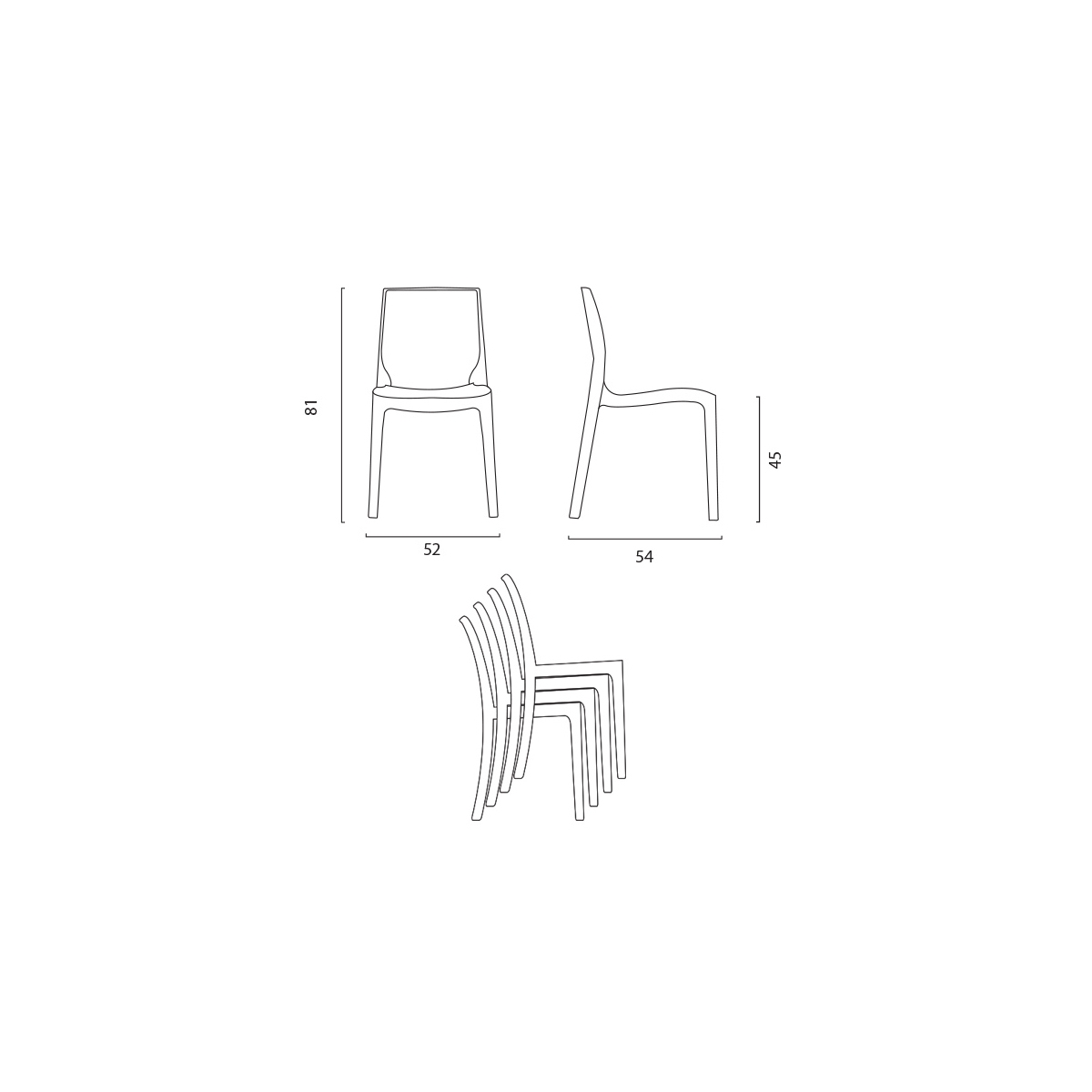 Stackable polypropylene chair for bar and home Grand Soleil Rome — 5