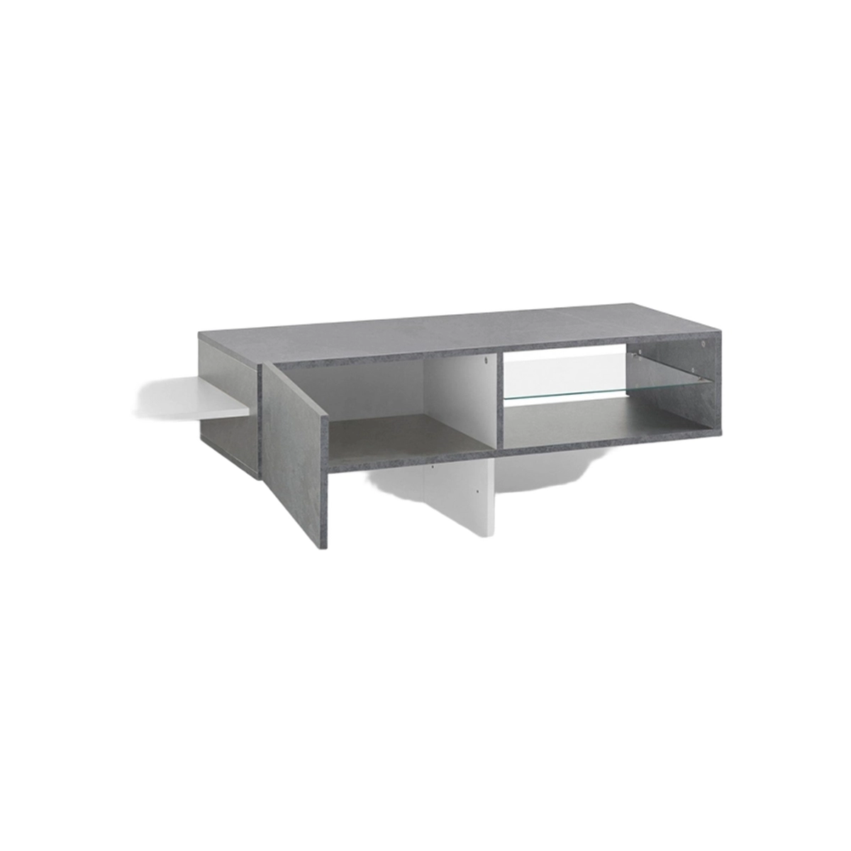 TV Stand Cabinet 160cm 3 Doors Open Shelf New Coro Low M Gloss White Slate — 4