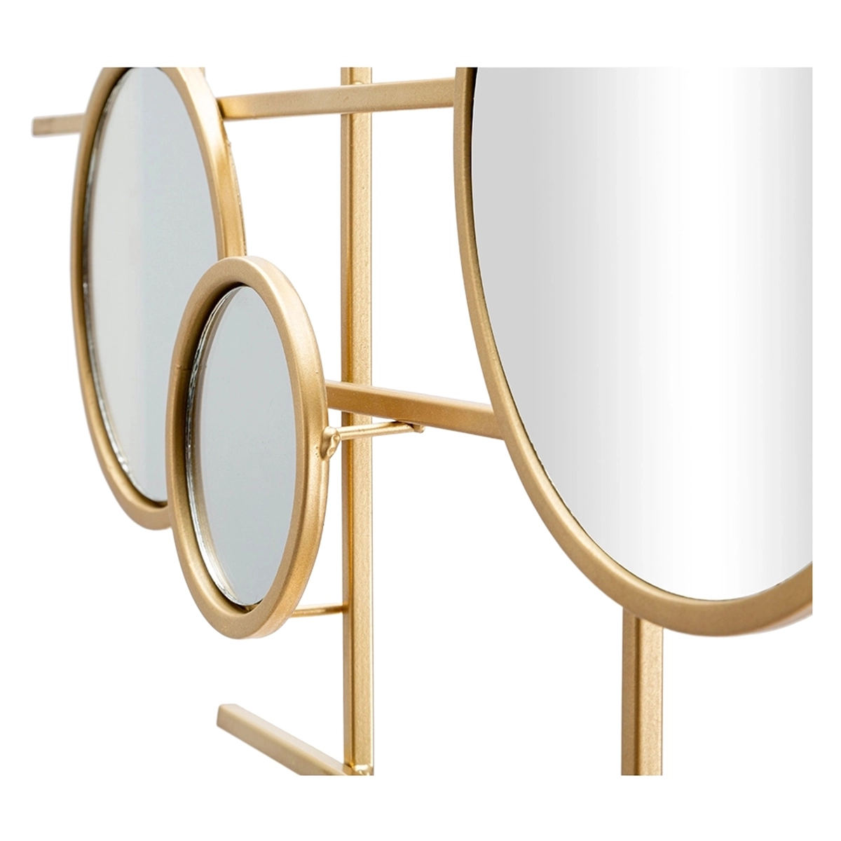 Gold Geometric Wall Mirror with Multiple Round Mirrors 117x61cm Gloxy Mauro Ferretti — 3