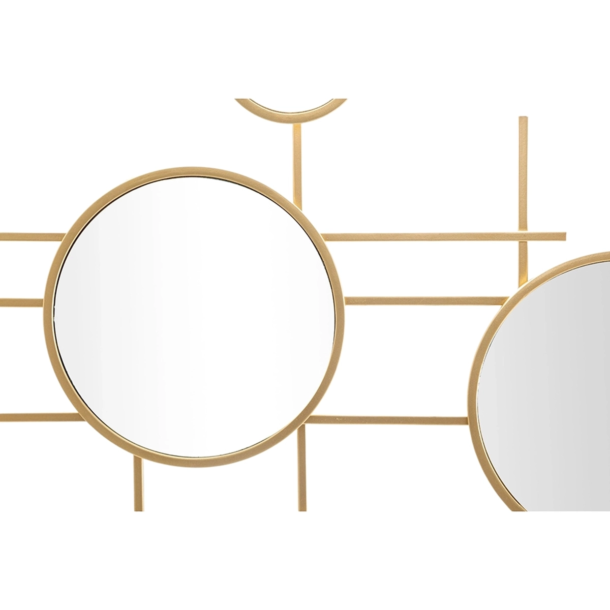 Gold Geometric Wall Mirror with Multiple Round Mirrors 117x61cm Gloxy Mauro Ferretti — 4