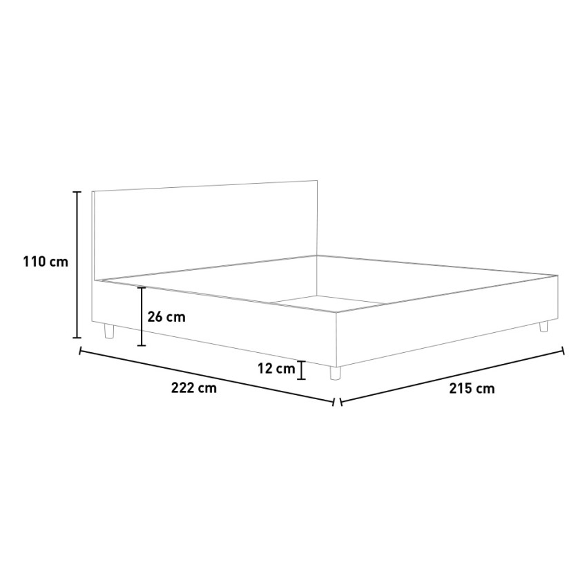 Letto Matrimoniale Rete Contenitore Design Moderno Antea 200x210 — 4