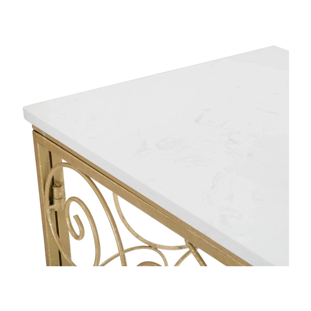 Mauro Ferretti Spiral Rectangular Console Table in Metallo and Marble — 5
