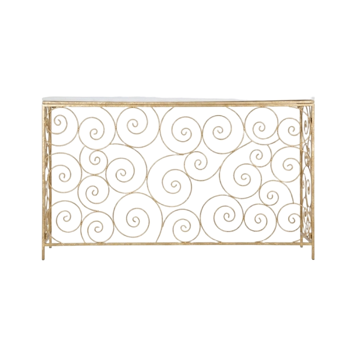 Mauro Ferretti Spiral Rectangular Console Table in Metallo and Marble — 4
