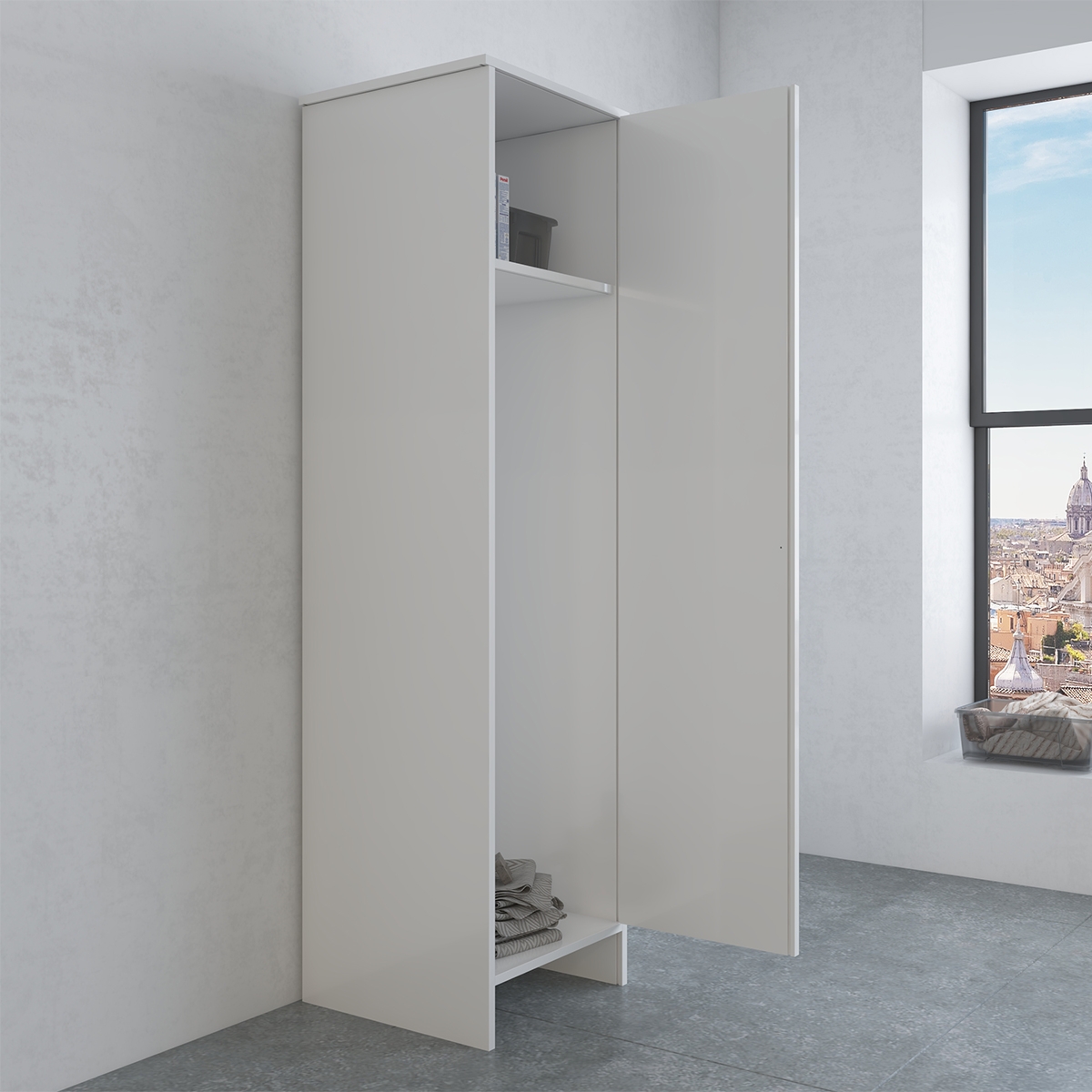 Negrari FC9006K White PVC Tall Bathroom & Laundry Cabinet — 4