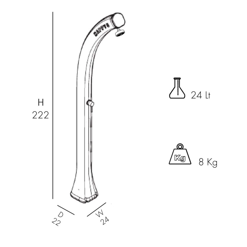 Outdoor Solar Shower 24L Arkema Design Happy Five F500 — 9