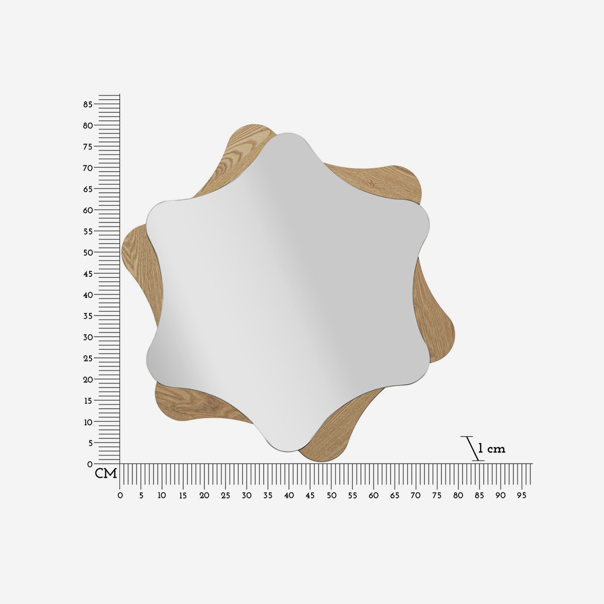 Star Shaped Decorative Wall Mirror in MDF and Glass Star — 3