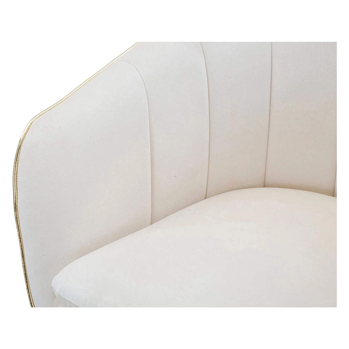 Paris Velvet Upholstered Poltrona Sedia with Gold Trim — 7
