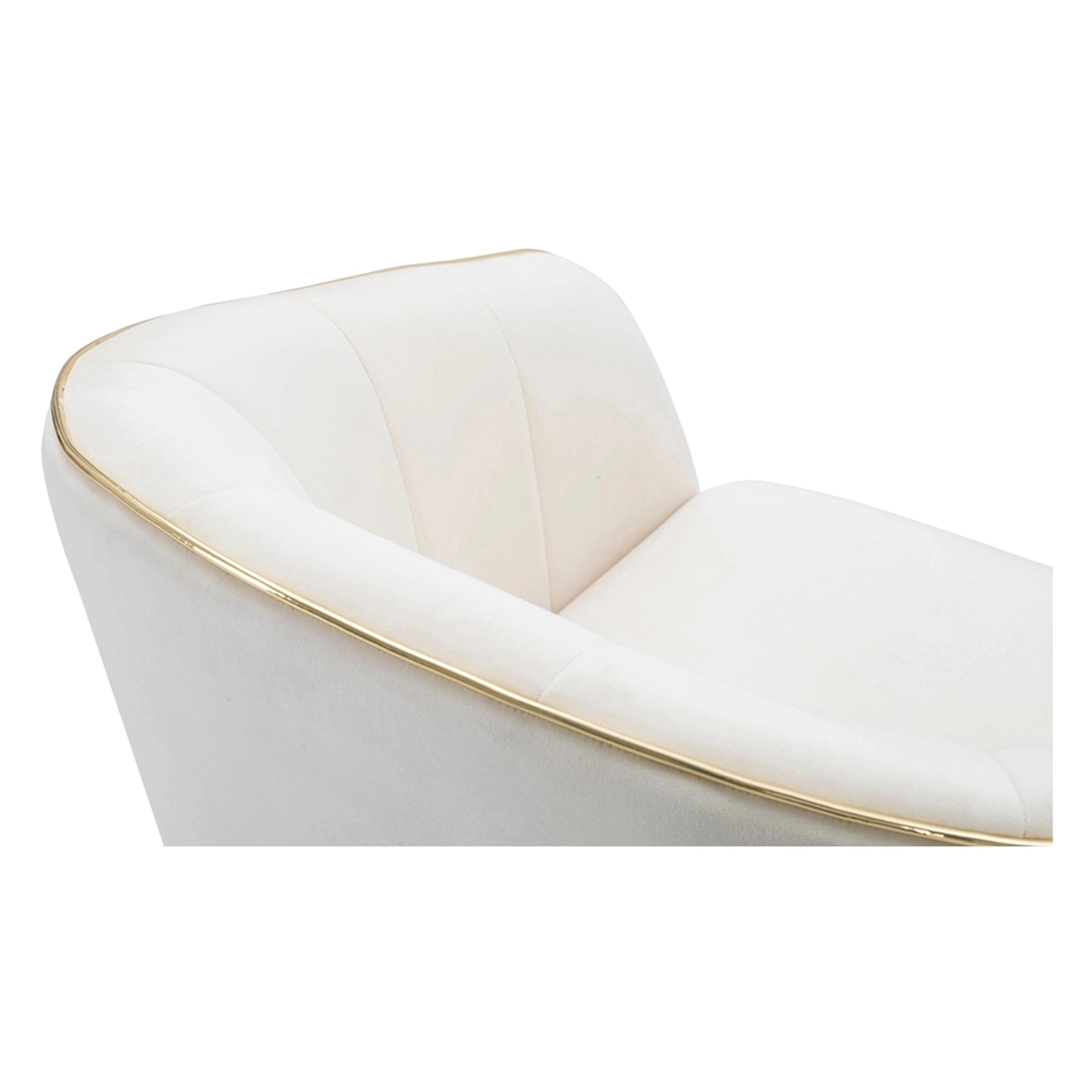 Paris Velvet Upholstered Poltrona Sedia with Gold Trim — 9