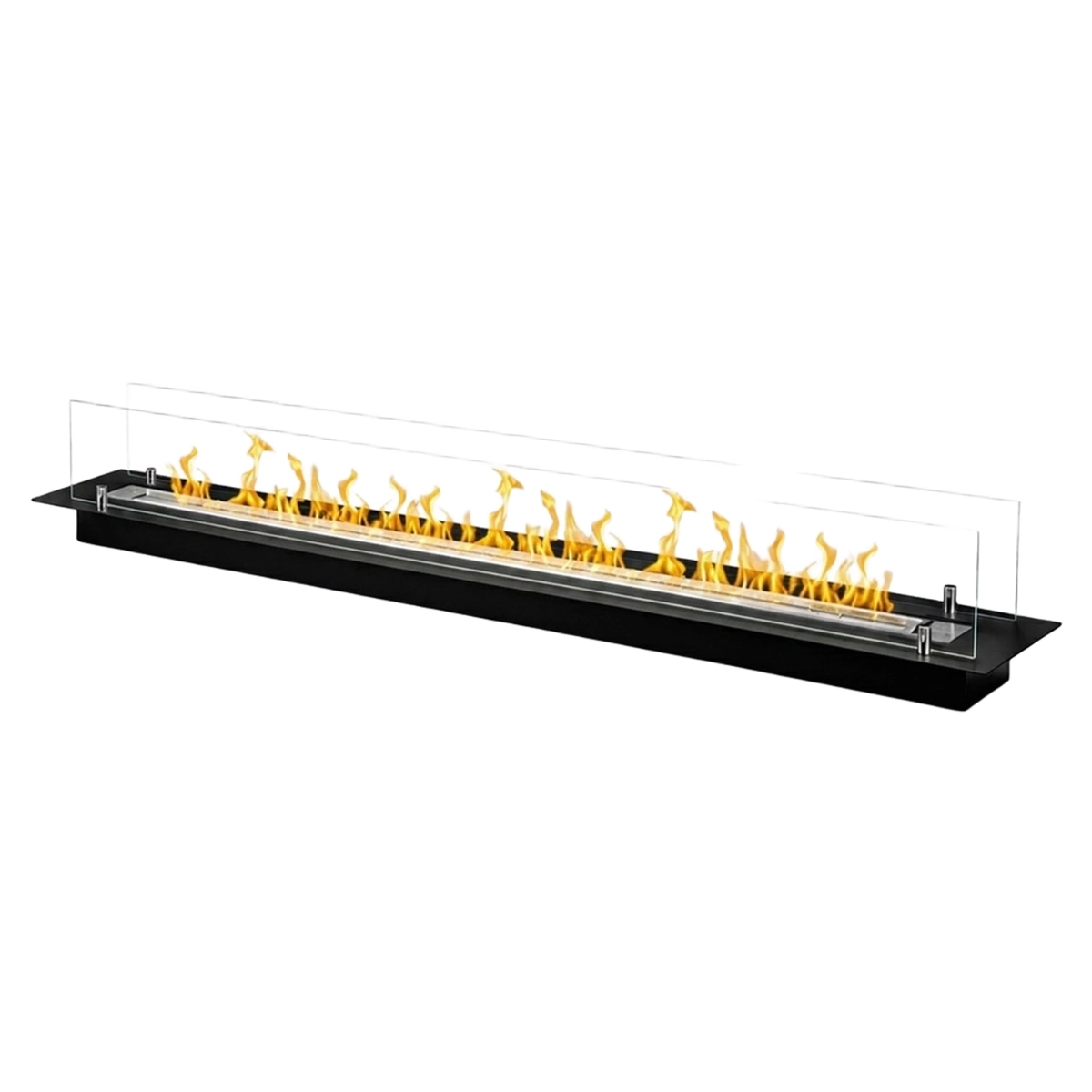 Divina Fire DF1200V Recessed Bioethanol Burner with Glass 119cm — 1