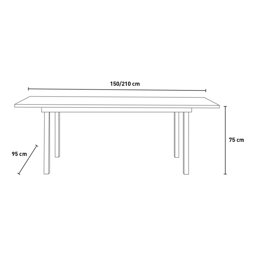 Extendable garden dining table 150-210x95 cm Hilda Kedels — 5