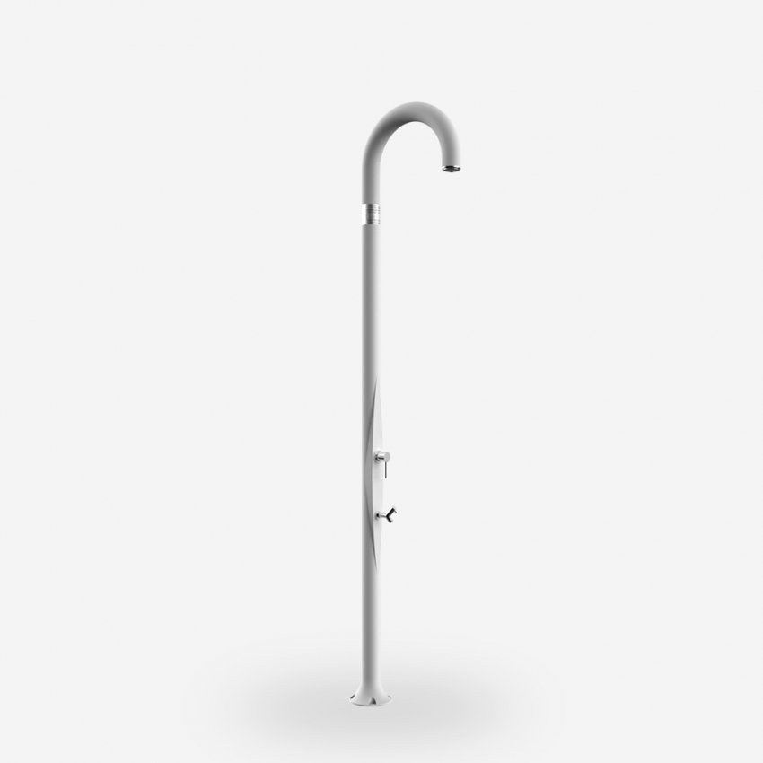 Modern design outdoor shower with mixer and foot wash Arkema Design Funny Yin T125 — 3