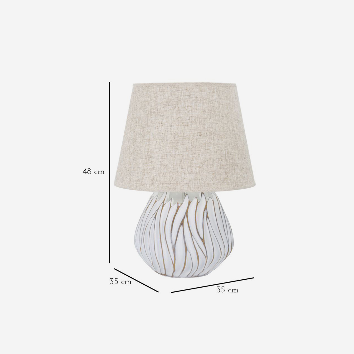 Honduras Table Lamp in Resina with Fabric Shade — 6