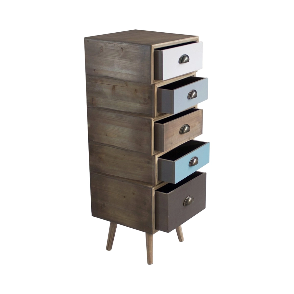 Colorado Cosma 5-Drawer Slim Wooden Vertical Chest of Drawers — 4