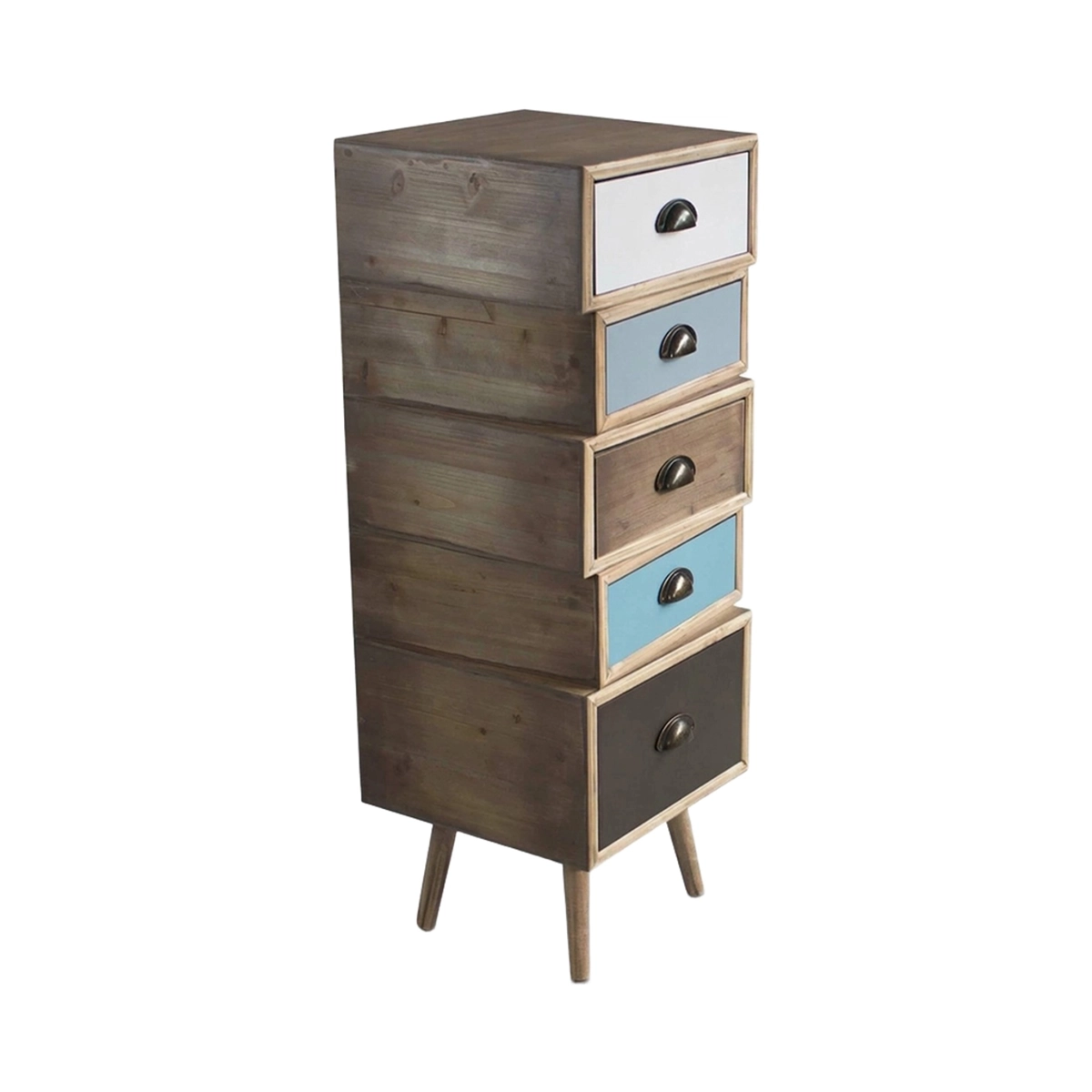 Colorado Cosma 5-Drawer Slim Wooden Vertical Chest of Drawers — 5
