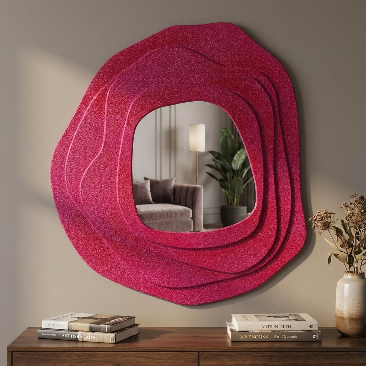Dalia Designer Wall Mirror in MDF 90x97 cm — 2