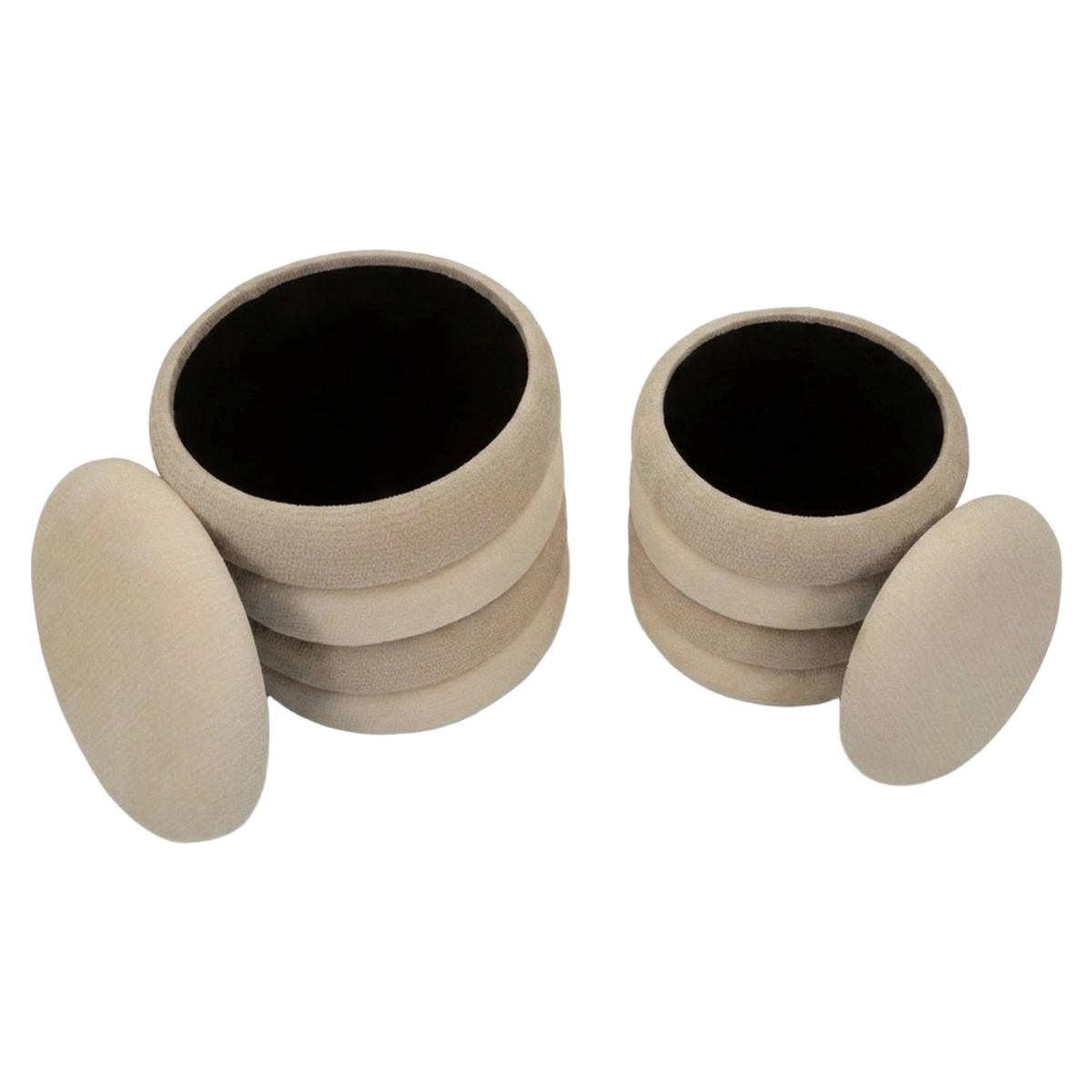 Warsaw Duo Set of 2 Round Padded Storage Poufs Mauro Ferretti — 4