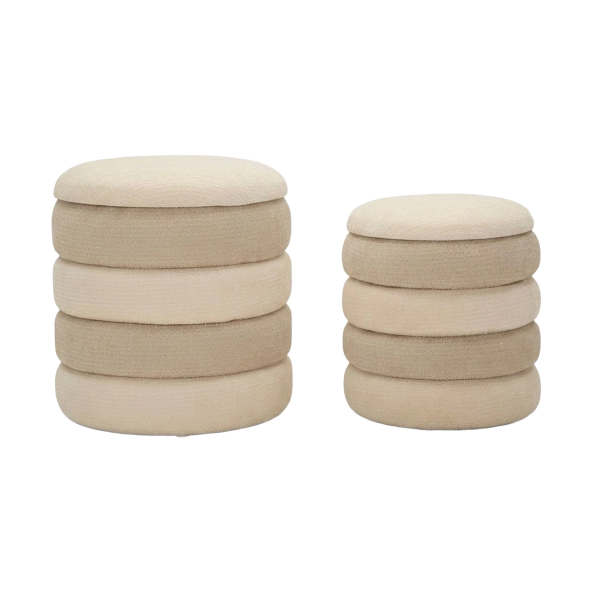 Warsaw Duo Set of 2 Round Padded Storage Poufs Mauro Ferretti — 1