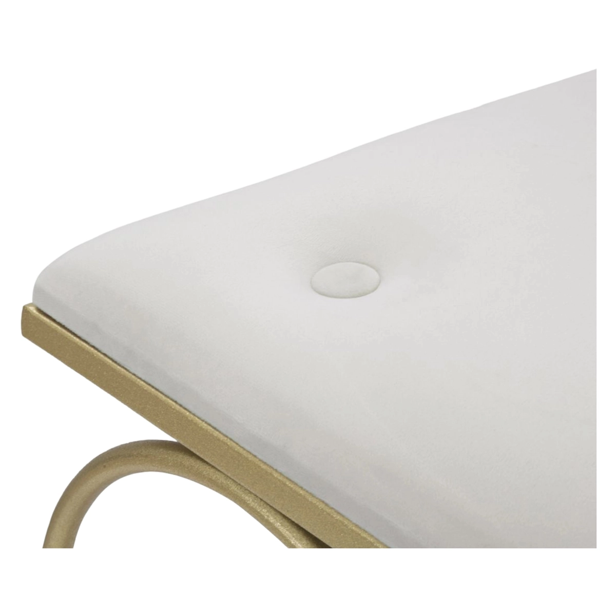 Heart Padded Stool in Metal and Velvet Effect Fabric — 3