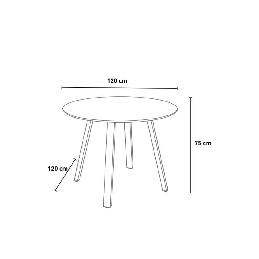 Modern Round Outdoor Dining Table Anthracite 120cm Akron Kedels — 4