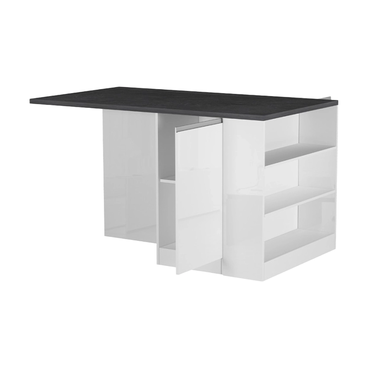 Modern Kitchen Island with Table and 2 Doors 160x90cm Grover — 1