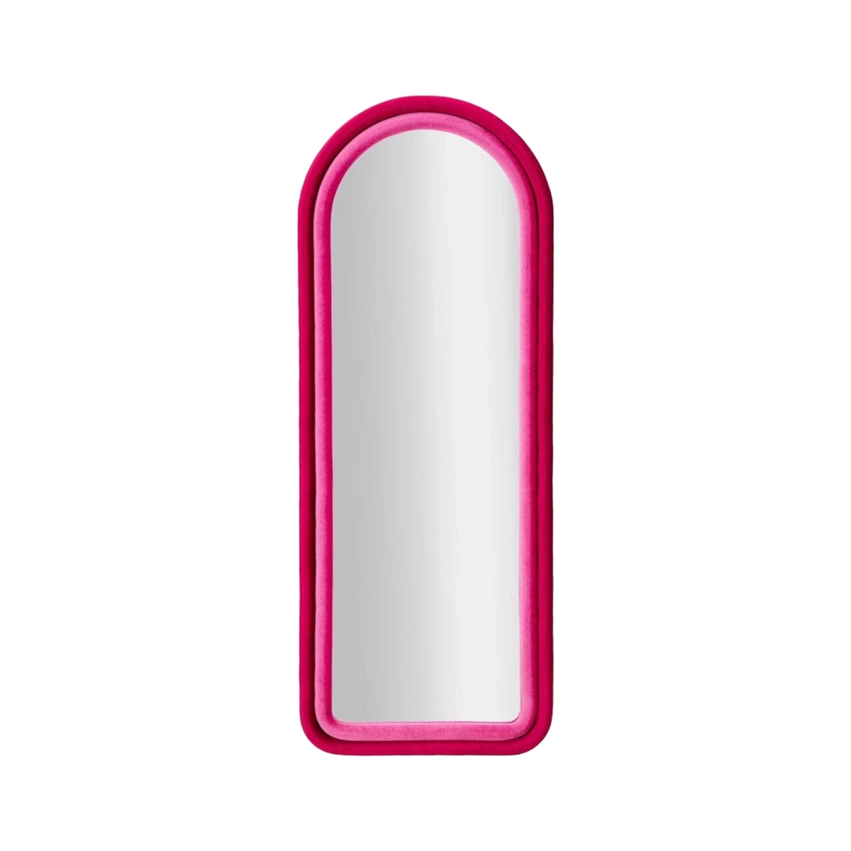 Cloe Arched Wall Mirror in Velvet-Look Fabric 160x60x4 cm — 4