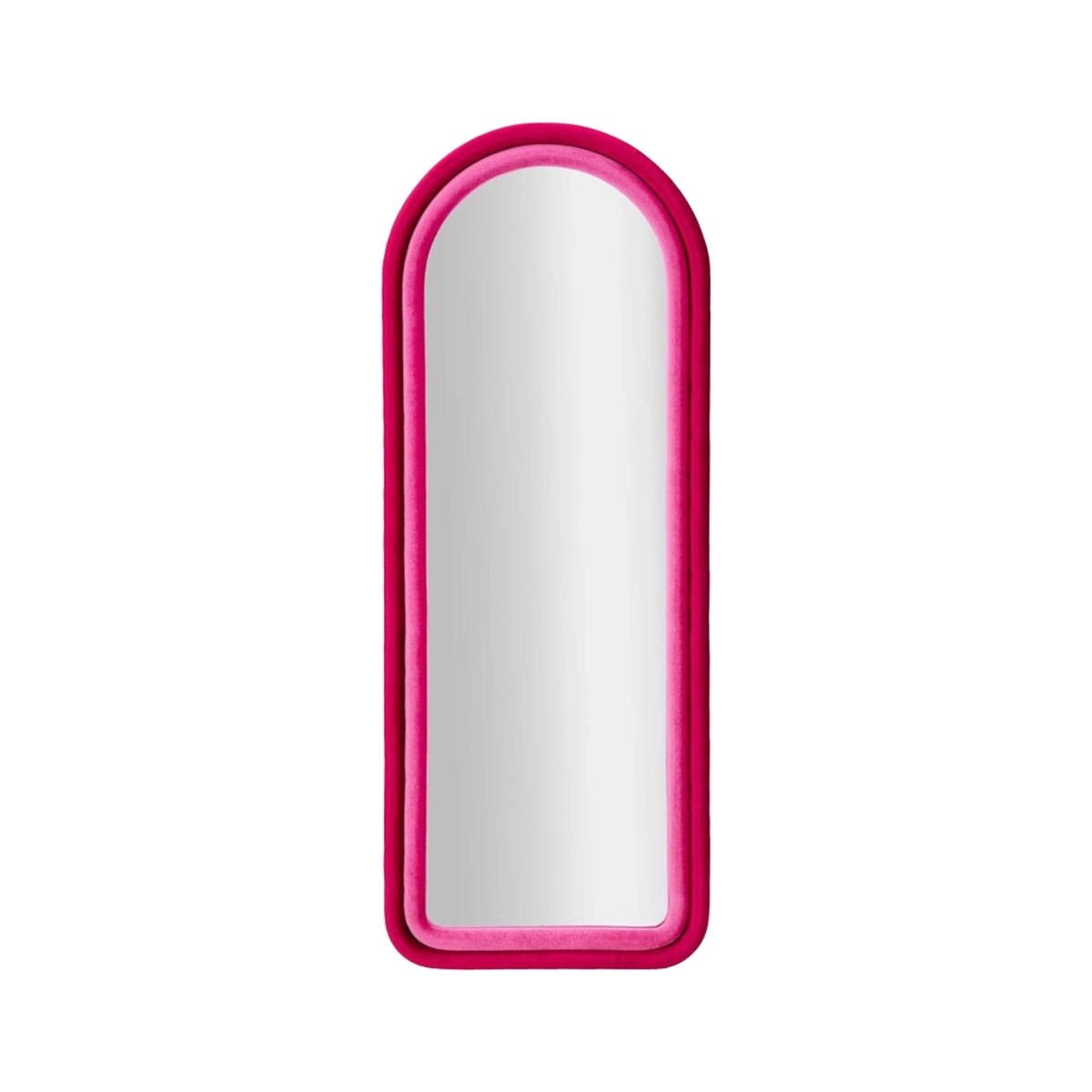 Cloe Arched Wall Mirror in Velvet-Look Fabric 160x60x4 cm — 1