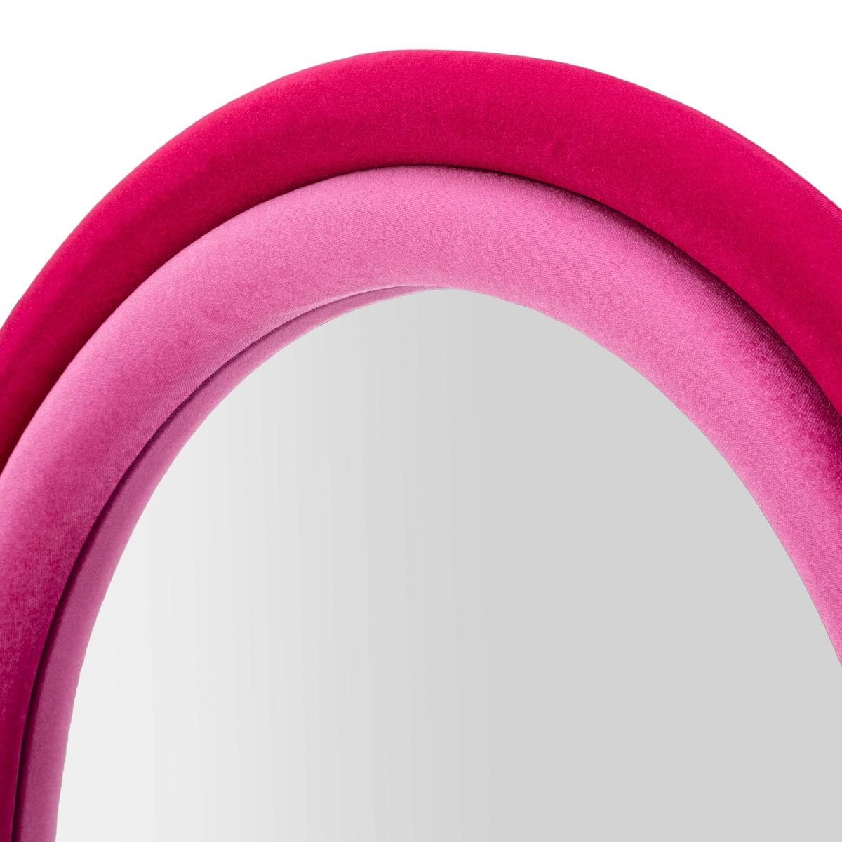 Cloe Arched Wall Mirror in Velvet-Look Fabric 160x60x4 cm — 6