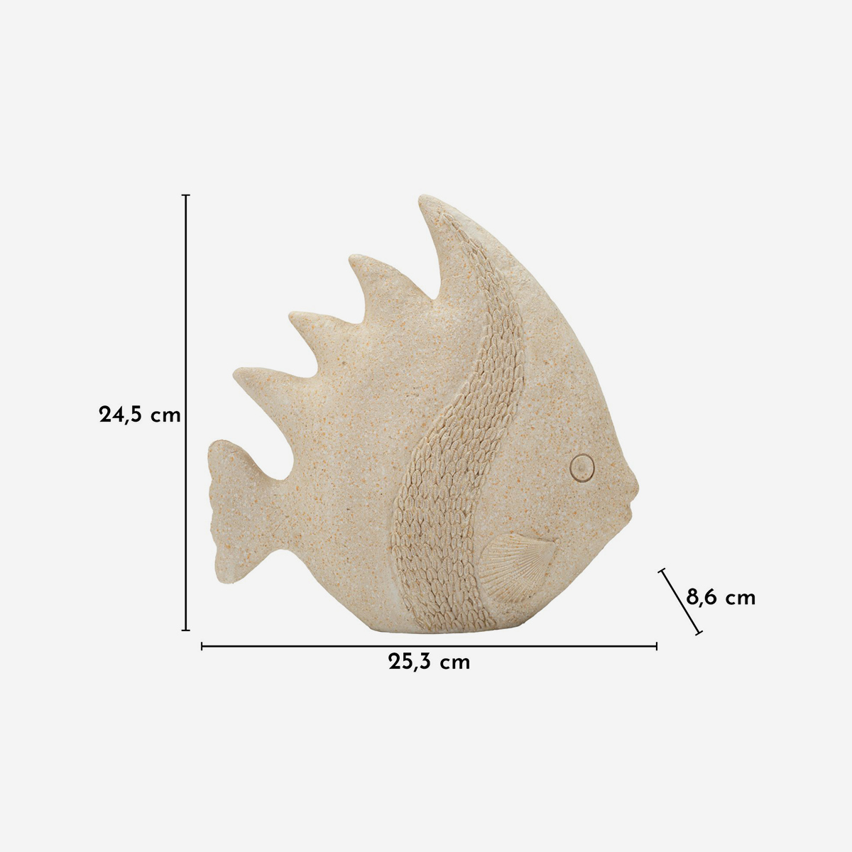 Pesce L Coastal Fish Tabletop Sculpture in Polyresin — 5