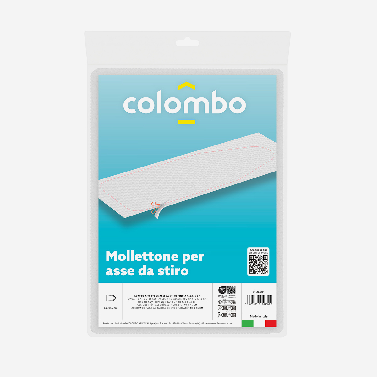 Mollettone imbottito per asse da stiro 140x45 cm Softpad