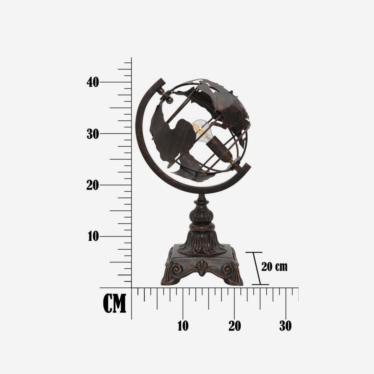 World Industry Mauro Ferretti Iron Globe Table Lamp — 3