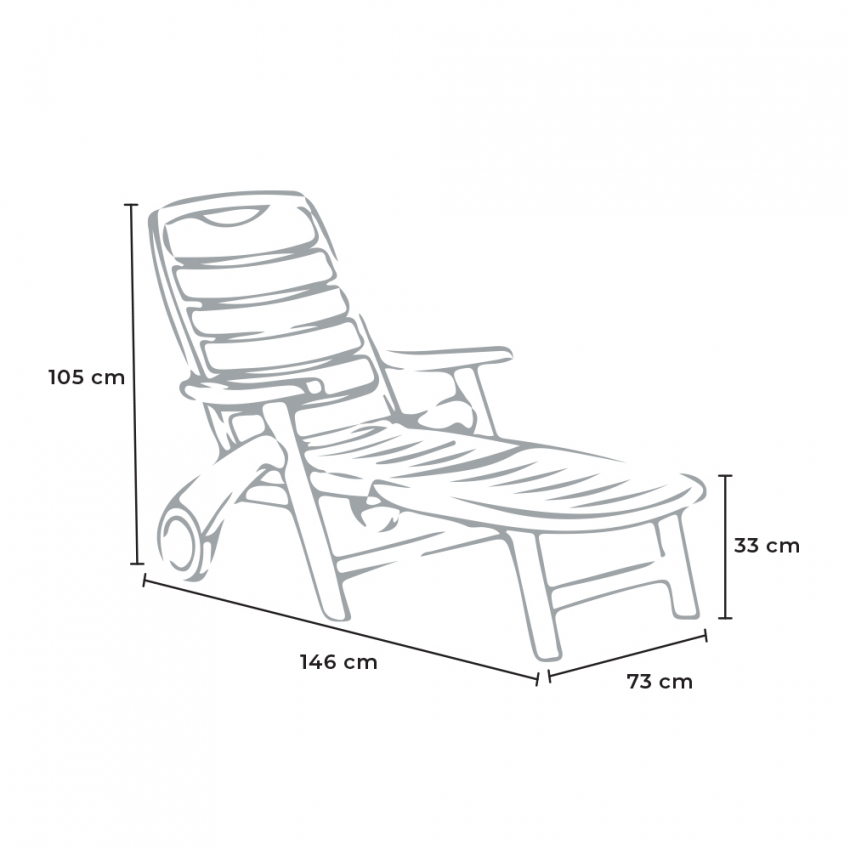 Premiere Grand Soleil folding plastic sun lounger for pool and garden — 5