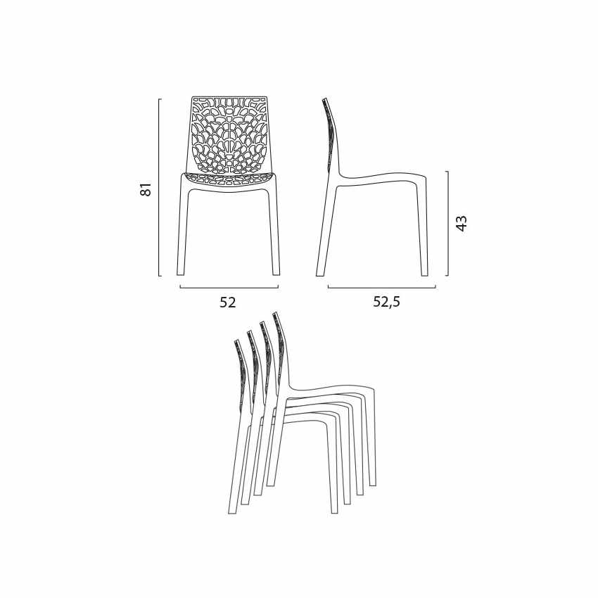 Black Tavolino Quadrato 70x70 cm and 2 Gruvyer Aia chairs Grand Soleil — 6