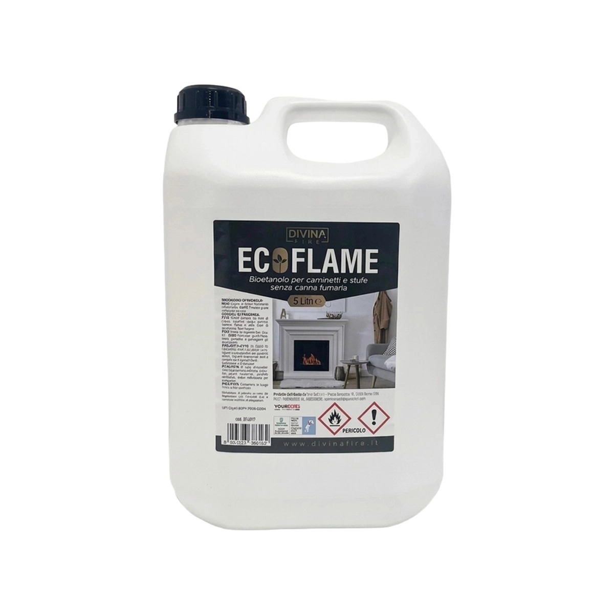 Ecoflame Bioethanol Fuel for Fireplaces Set of 4 x 5L Cans — 3