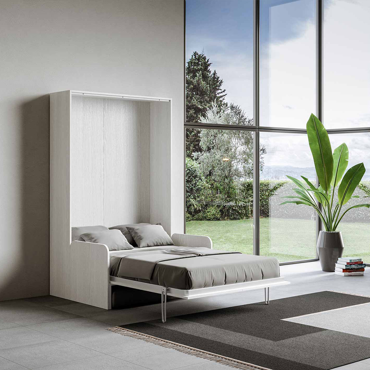French Wall Bed with Integrated Sofa Sofà Kentaro 140x190 — 2