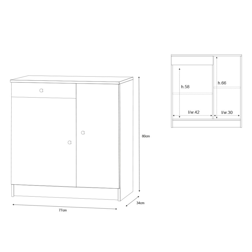 Kyn Multipurpose Cabinet 2 Doors 4 Compartments Drawer Sarmog — 4