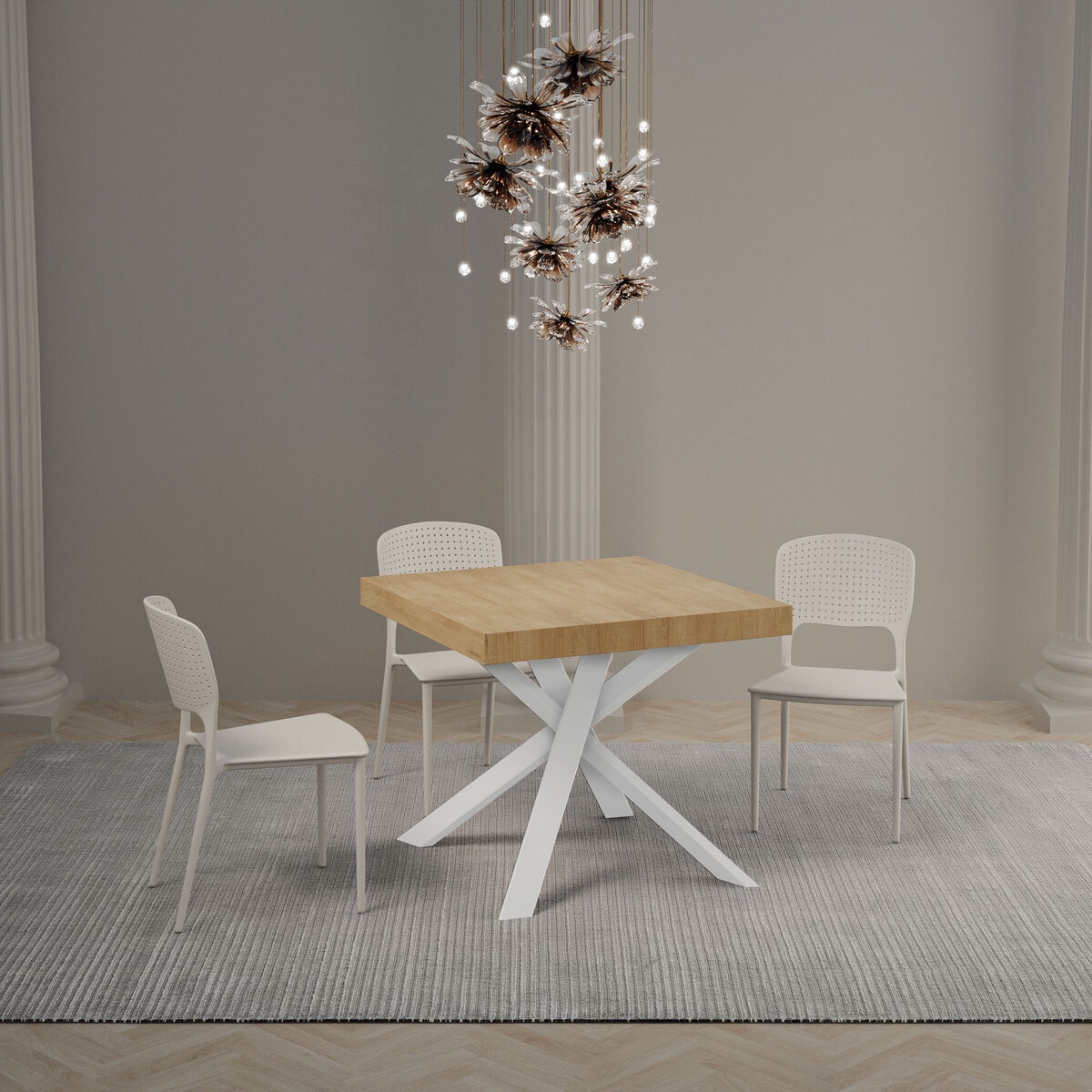 Clerk Extendable Square Dining Table 90x90 to 194 cm for 8 People — 3