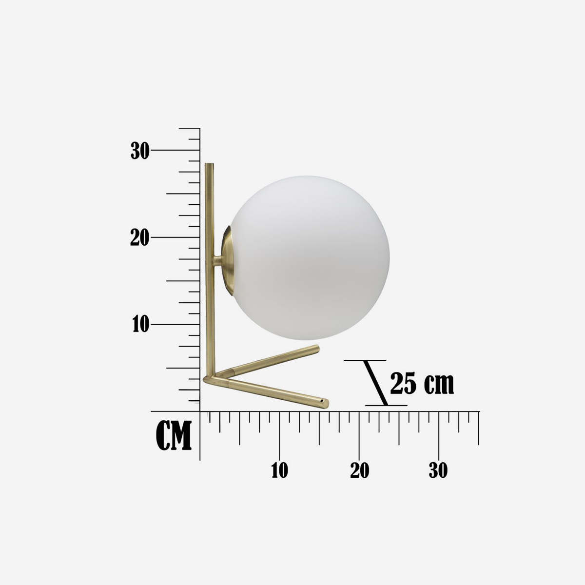 Glamy Low Metal and Vetro Sphere Table Lamp — 3